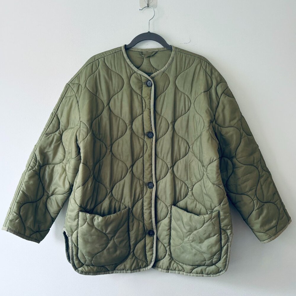 Babaton 'Evergreen' Green Nylon Quilted Jacket Size S
